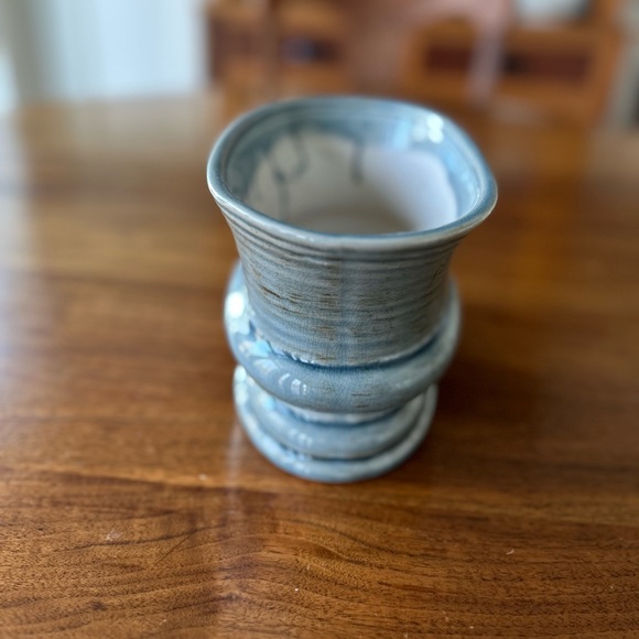 Blue Pot or Planter Made to Look Vintage - Picture 3 of 7